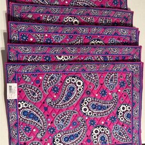 Vera Bradley Placemats NEW & EUC 6 Boysenberry Retired Pattern